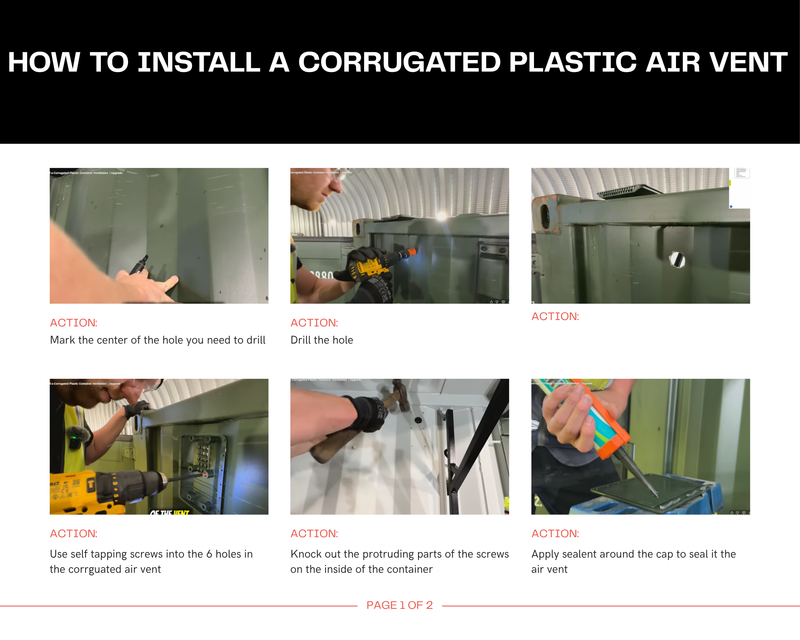 Rejilla de Ventilación Grande de Plástico para Chapa Ondulada