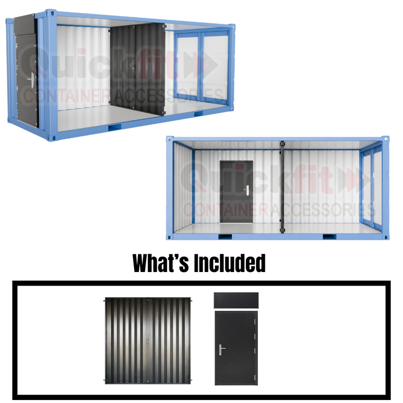 Kit de Pared Divisoria y Puerta Autoperforante para Contenedores Marítimos