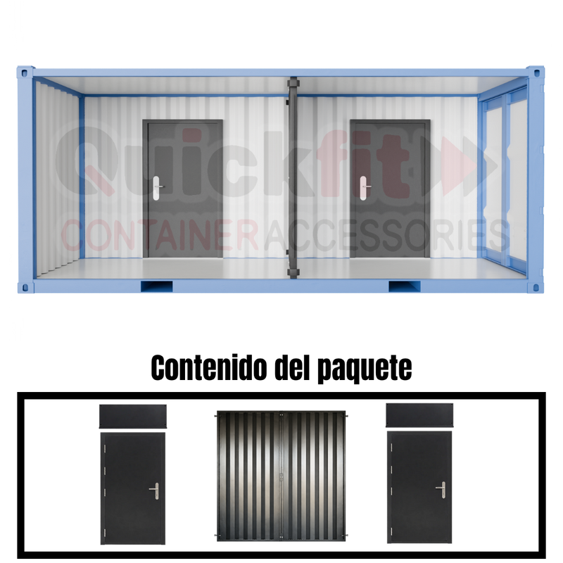 Kit de Pared Divisoria y Puerta Autoperforante para Contenedores Marítimos