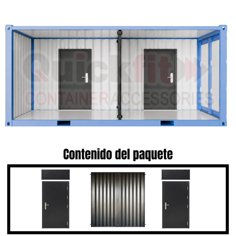 Kit de Pared Divisoria y Puerta Autoperforante para Contenedores Marítimos
