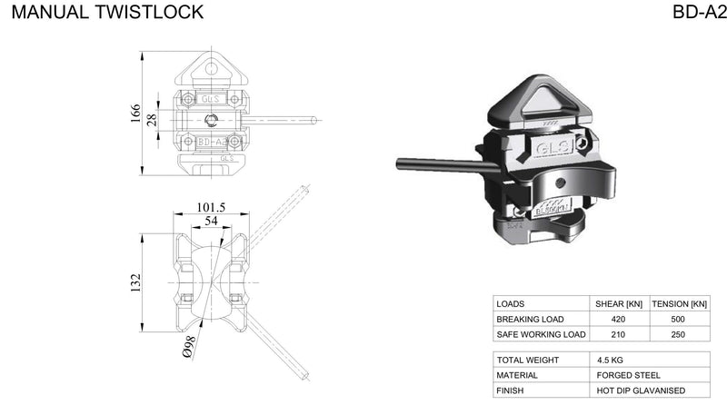 Pasador de Apilamiento Twistlock para Contenedores Marítimos