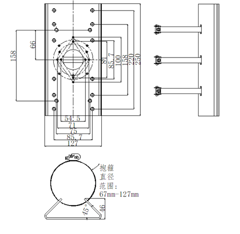Soporte para Poste de CCTV de Hasta 10 kg